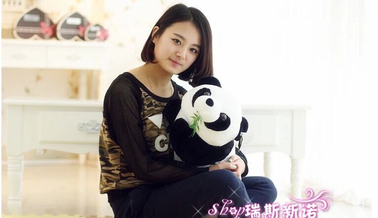 Фотография big lovely panda toy cute stuffed panda toy with bamboo plush panda high quality panda gift about 50cm