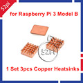 1 Set of Pure Copper Heatsinks 3 Pieces of Heat Sink Cooling Kit for Raspberry Pi