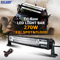 Oslamp 22inch 270W Tri row CREE Chips Curved LED Light Bar Combo Led Work Light Offroad
