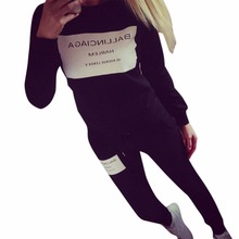 2PCS Autumn Activewear Suit Women Sweatshirt Tracksuit Tops Blouse+Long Pants TQ
