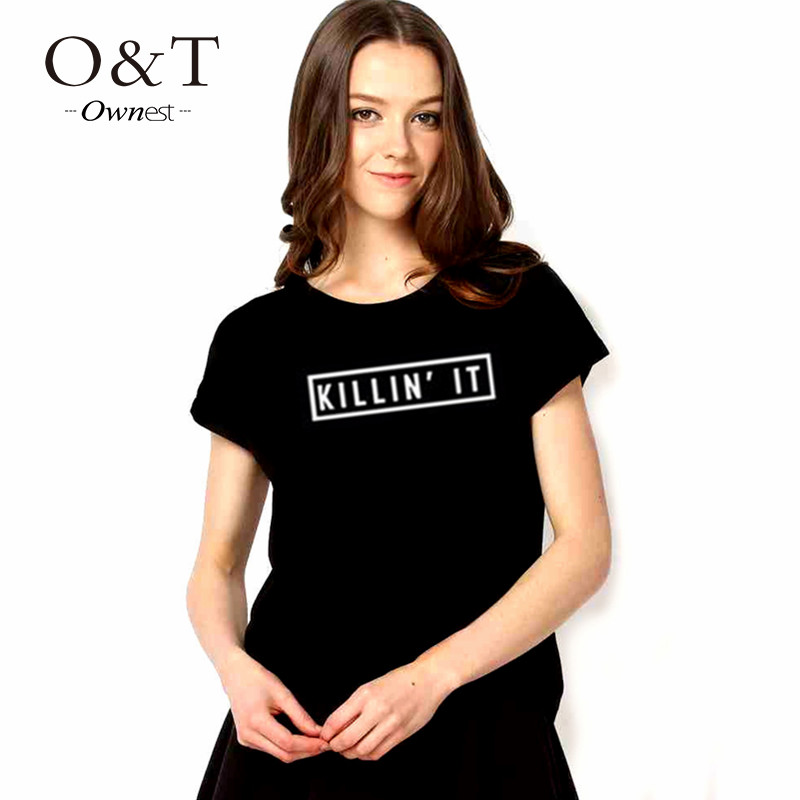 2015 new summer graphic letter printed funny tshirts women tops for girls woman unisex female plus