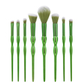 8Pcs set Gourd Handle Green Makeup Brush for Cream Liquid Powder Foundation Blusher Concealer Blending Beauty