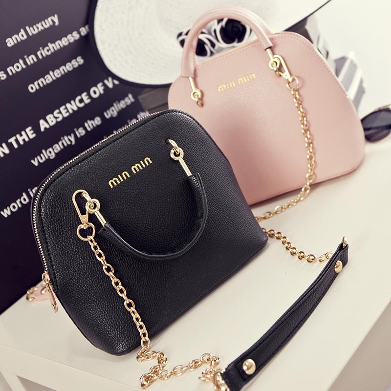 2015 Fashion Women Messenger Bag Bolsa Feminina Chain Strap Handle Small Black Handbag Carteras ...