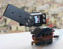 Envío gratis 2 DOF Pan largo y Tilt Servos soporte de montaje del Sensor kit para Robot Arduino compat