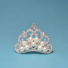 200pcs/lot 3Colors DIY Elegant Pearl Crown For Wedding Bridal Bridesmaid Decorative Crystal Rihnestone Tiara Crown For Headband