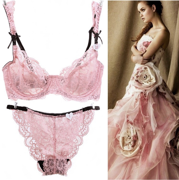 Free-ShippingUltra-thin-transparent-lace-sexy-bra-set-young-girl-small-push-up-thin-temptation-underwear (1)