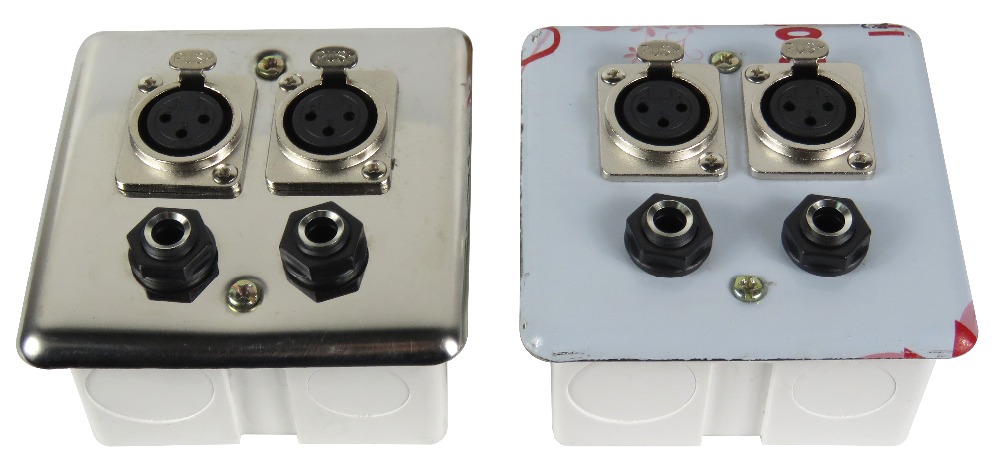 STARAUDIO 2Pcs 4 Pole XLR Speakon Jack Wall Plate Panels Socket Female Stainless