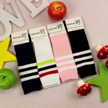 2-7years cotton Knee-high four color black blue white pink sock