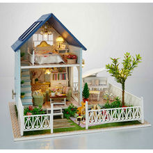 Novelty DIY Wood Doll House Assembling Toys for Children’s Birthday Gift,NEW Miniature Dollhouse-Nordic Holiday Free Shipping