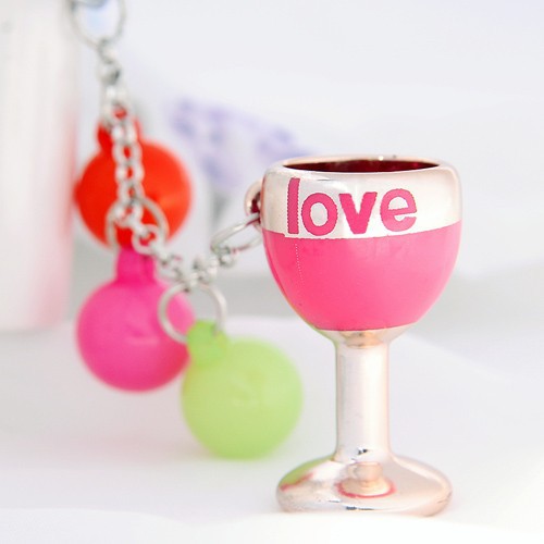 Love Wine Glass Keychain random color candy-colore...