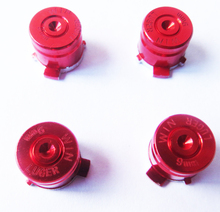 Chrome Aluminum Metal Bullet Buttons Controller Part for PS4 controller(4pcs/set) Red
