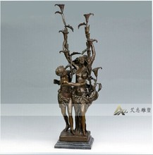 Durable craft figurine bronze candle holders statue High-grade household gift Continental candleholder centerpiece wedding decor