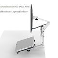 Aluminum Desktop within 25 inch LCD Monitor stand notebook Laptop Holder Stand table DUAL arm LCD