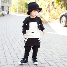 Fashion Kids Cute Dog Clothes Set Include Coat And Pants Warm Clothes Baby Boys Girls Clothing 2015 Autumn Winter New Arrival