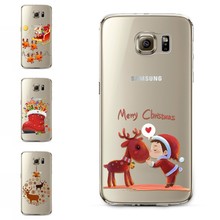 Free Shipping Phone Cases For Samsung Galaxy S6 Painted Cute Reindeer Clear Soft Ultra Thin Back Case Cover