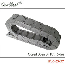 JFLO 1 Meter 25x57mm Wire Carrier Cable Drag Chain Closed on Both Sides CNC Router Cable Chain with end Joints Tanks chain