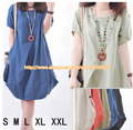 2017 Summer fashion maternity dress plus size Loose linen breathable Pregnant women clothes M XL 2