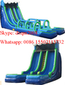2016 super large inflatable slip wet dry slide combo tropical inflatable water slide with landing