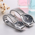 Men Women Fashion casual Quartz Watch Stainless Steel Contains Elastic Strap Design Adjustable fashion wristwatch