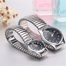 Men/Women Fashion casual Quartz Watch Stainless Steel Contains Elastic Strap Design Adjustable fashion wristwatch