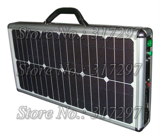 Free Shipping 20W Portable Solar Generator Ultra Thin Briefcase Design LED Lighting Music System AC Charger