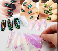 20cm explosions Japan and Korea Symphony irregular broken glass mirror foil nail sticker nail Aurora glass