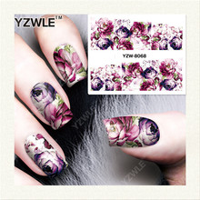 YZWLE 1 Sheet DIY Decals Nails Art Water Transfer Printing Stickers Accessories For Manicure Salon YZW-8068
