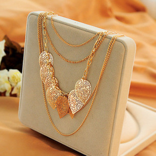 2015-Fashion-Jewelry-For-Women-Stray-Leaves-Necklace-ZL7232