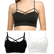 Sexy Women Lady Girl Hot Fashion 2016 Camisole Cut Bra Crochet Straps Bandage-shaped Bustier Crop Top