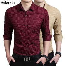 2016 shirt casual shirt men shirt brand-clothing male clothes Fashion printed long-sleeved shirt Korean Slim lapel cotton