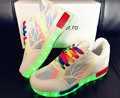 Led Luminous Shoes 2016 New Fashion Women Led Glowing Shoes Round Toe Lace Light Up Flat