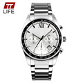 Top Luxury Brand TTLIFE Chronograph 6 Function Hand Military Men Watch Full Steel Quartz Watches Brandreloj