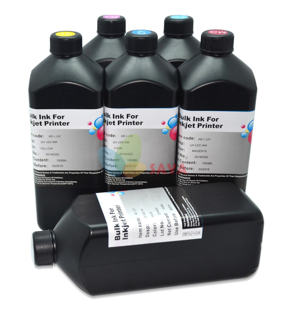 6 x 1000ml curable ink Compatible for Epson LED UV font b Printer b font for