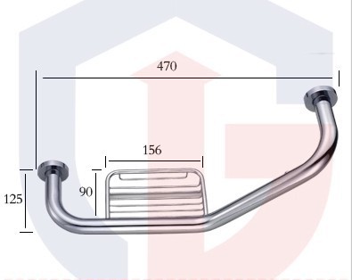 Description Picture 6 of itemSafe Grab Stainless steel material chrome bathroom grab bar with brass soap basket