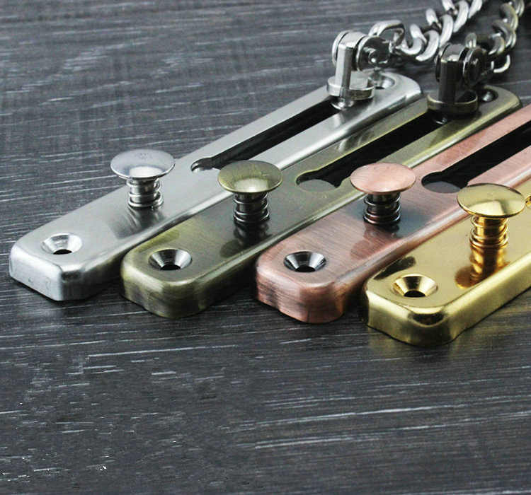 Description Picture 4 of item1PCS/LOT  YT1091B  High-Grade Golden Stainless Steel  Anti-Stealing-Link  Door Chain Hotlink Protection   Contain screw