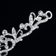 1pc High Quality Bridal Princess Austrian Crystal Tiara Wedding Crown Veil Hair jewelry accessories Silver