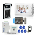 FREE SHIPPING 7 LCD Screen Video Intercom Door Phone System Outdoor RFID Code Keypad Doorbell Camera