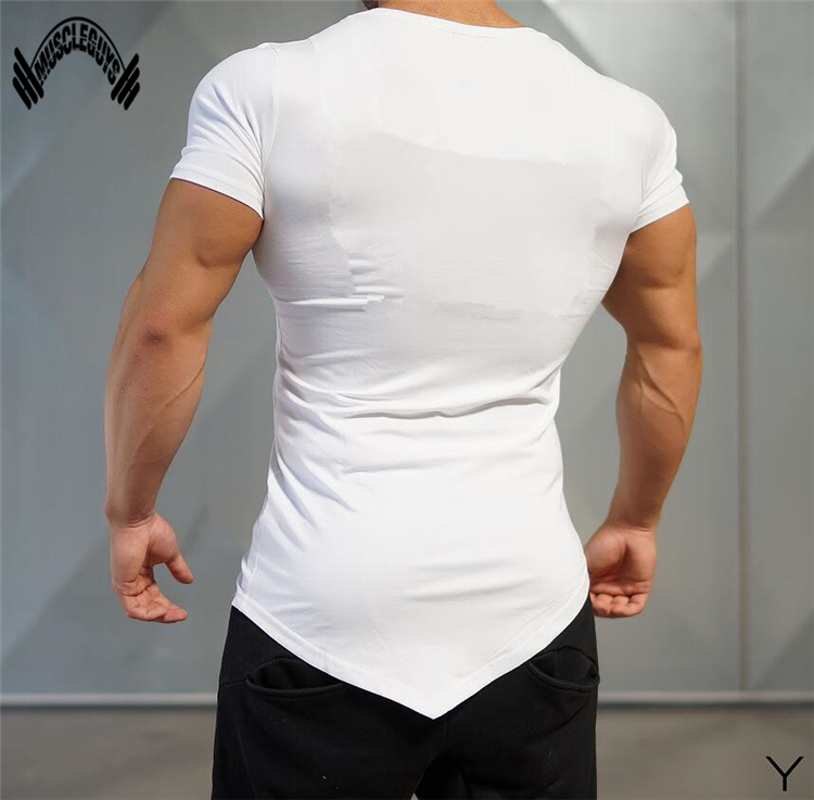 Muscleguys Mens T Shirts Muscle Golds Brand Fitness Bodybuilding Workout Clothes Man Cotton 4374