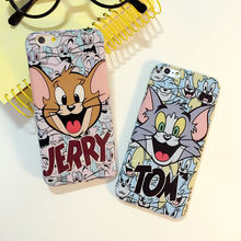 Hot sale!Fun Cat and Mouse Soft TPU Phone Back Cover Phone Case For Iphone 6 4.7inch Mobile Phone Cases