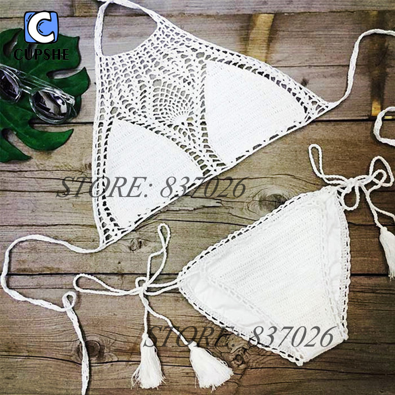 Cupshe 2016 New Arrivals Sweet Nothings Crochet Women Bikini Set Sexy Leisure Swimsuit 2 Colors Black&White Bikinis Biquini Cupshe 2016 New Arrivals Sweet Nothings Crochet Women Bikini Set Sexy Leisure Swimsuit 2 Colors Black&White Bikinis Biquini