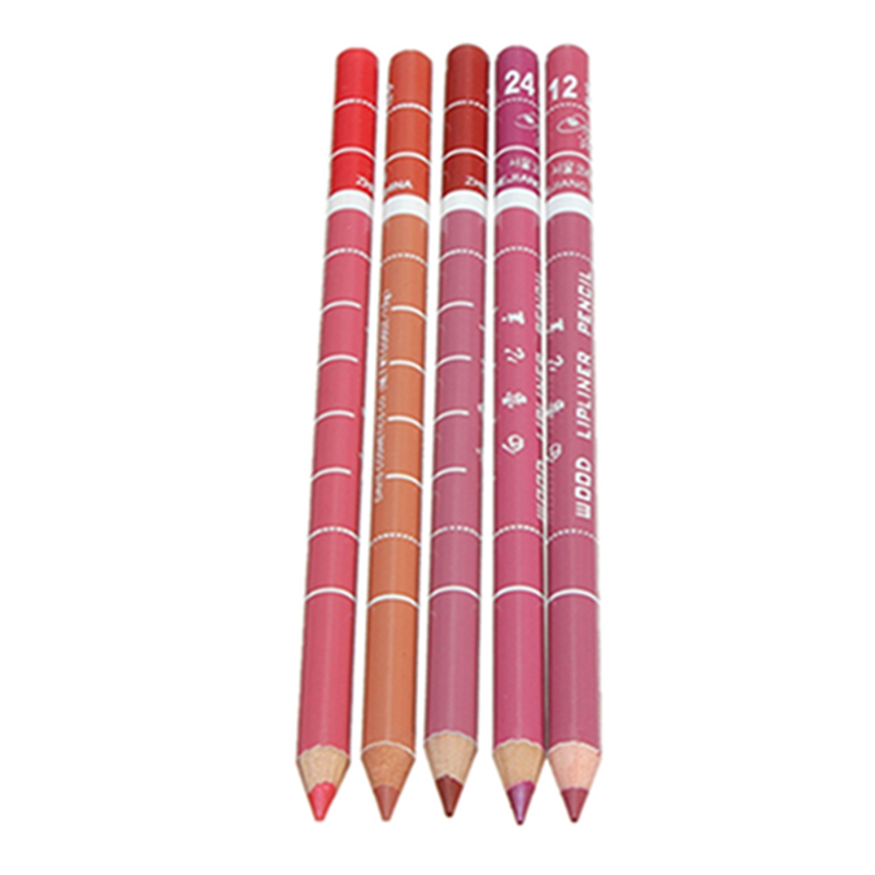 1Pcs Pro Lip Liner Pencil Waterproof Nature Long Lasting 5 Colors Wooden Lipliner Pen Makeup Cosmetic Tools Free Shipping