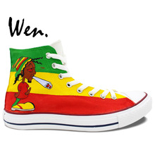 Canvas Shoes Reggae Man Woman Custom Sneakers Boys Girls Birthday Gifts Hand Painted Art Wen