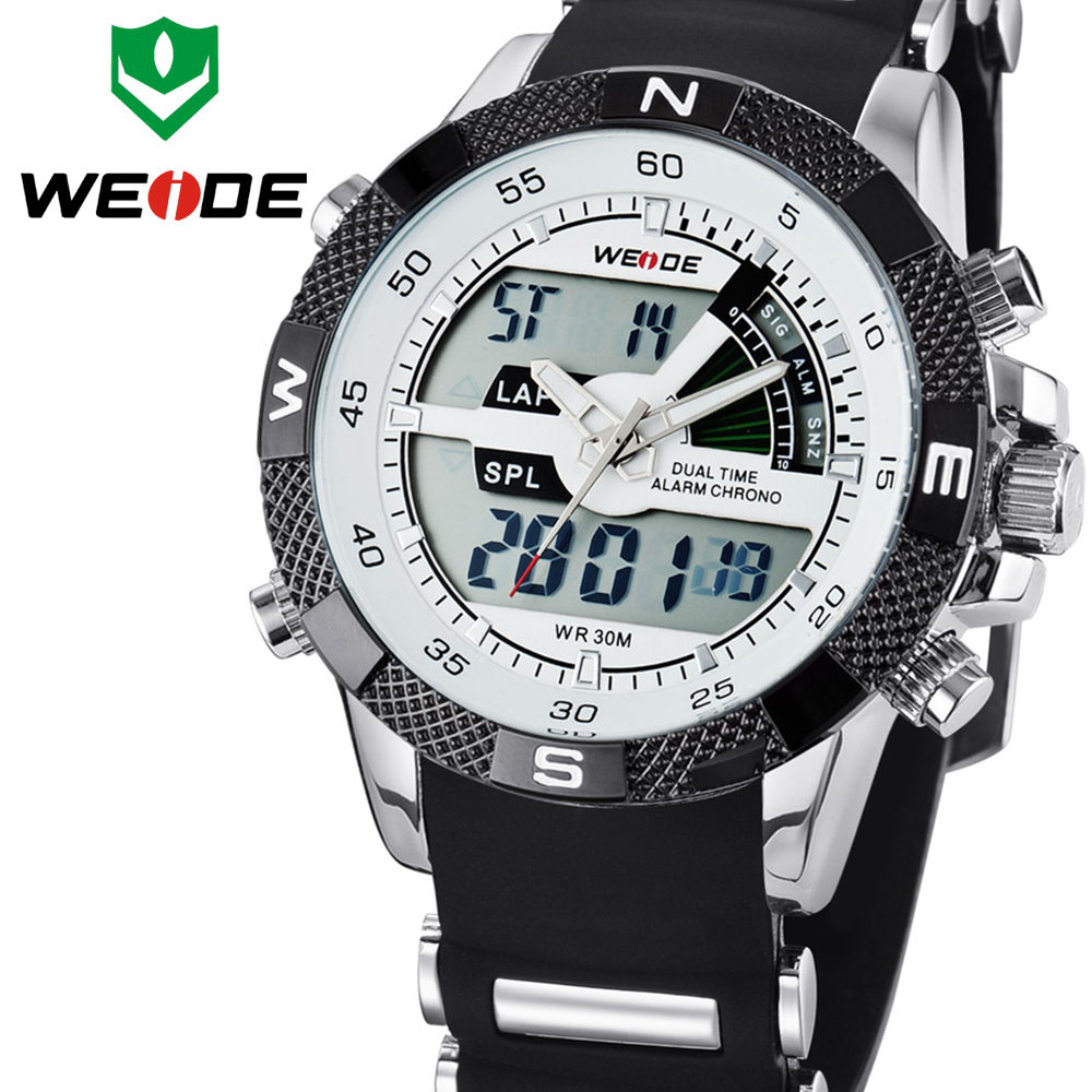 WEIDE WH1104 Watch Men Luxury Brand Sports Watch Relogio Masculino Military LCD Luminous Analog Digital Display