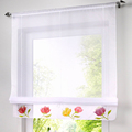 Simplife Woven Pastoral European Translucidus Roman Curtain Polyester Material Floral Bottom Pull Pleated Tape Drape CL024