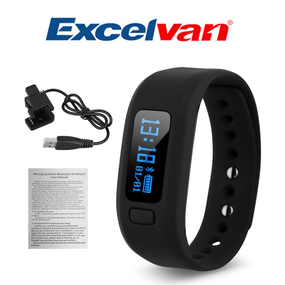 Excelvan fitness tracker Moving up2 Bluetooth Smart Bracelet android smart watch pedometer calorie counter watch For Android IOS