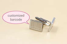 company advertising accessory personalized men cuff links customized barcode cufflinks shirt jewelry gift french button