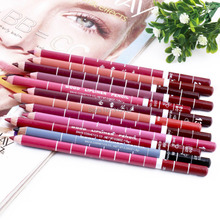 Professional Lipliner pencil Waterproof wooden blend Lip Liner Pencil 15CM 12 Colors Per Set Hot 2015
