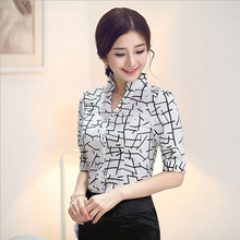 1pcs Ladies polo blouses shirts 2016 autumn chiffon stripe splicing Primer dress shirts overalls Skinny blusas tops young Women