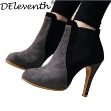 Autumn Fashion Women’s Branded Rome Bootie Slip On Round Toe High Heels Shoes Ankle Chelsea Boots Black Mixed Colors Gray Brown