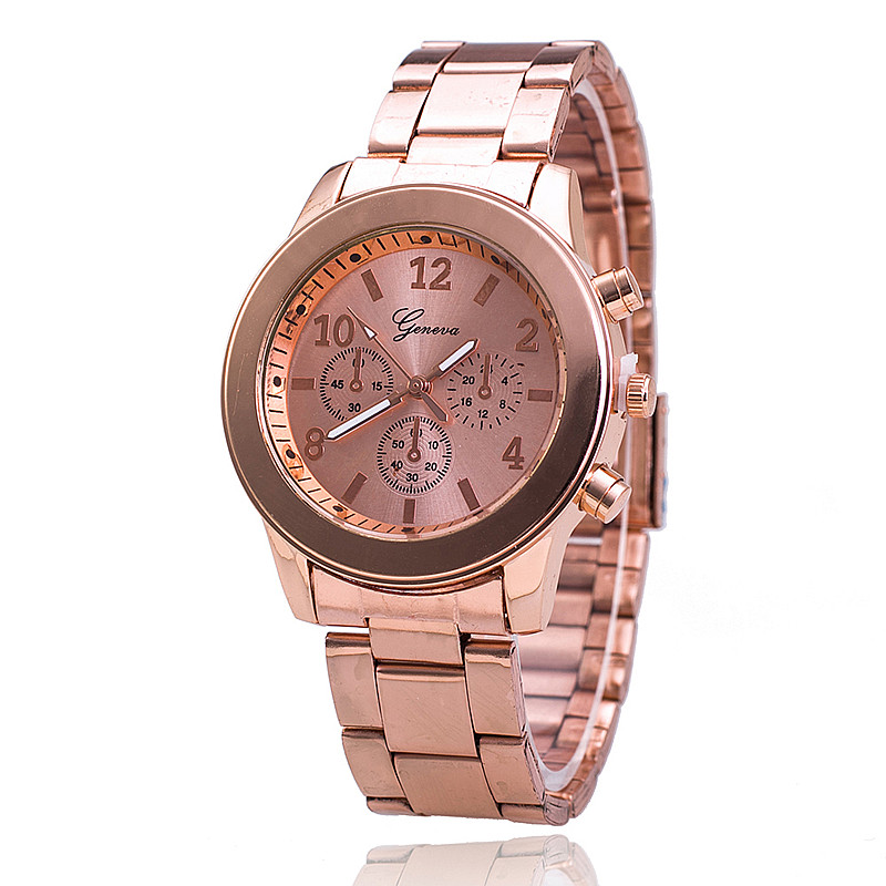 Fashion Geneva Unisex Quartz Watch Women Wristwatches Stainless Steel